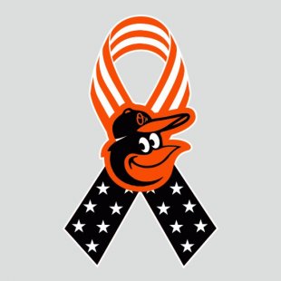 Baltimore Orioles Ribbon American Flag logo Sticker Heat Transfer