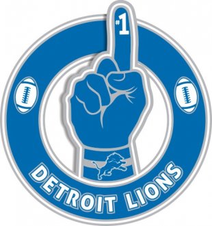 Number One Hand Detroit Lions logo decal sticker