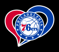 Philadelphia 76ers Heart Logo Sticker Heat Transfer