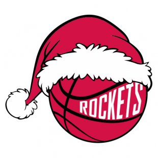 Houston Rockets Basketball Christmas hat logo decal sticker