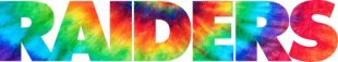 Oakland Raiders rainbow spiral tie-dye logo decal sticker