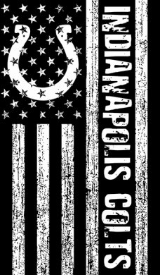 Indianapolis Colts Black And White American Flag logo Sticker Heat Transfer