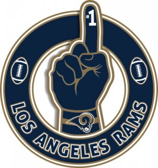 Number One Hand Los Angeles Rams logo decal sticker