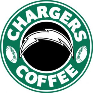 Los Angeles Chargers starbucks coffee logo decal sticker
