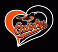 Baltimore Orioles Heart Logo Sticker Heat Transfer