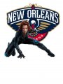 New Orleans Pelicans Black Widow Logo Sticker Heat Transfer