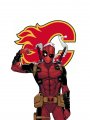 Calgary Flames Deadpool Logo Sticker Heat Transfer