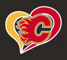 Calgary Flames Heart Logo Sticker Heat Transfer
