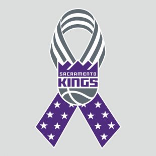 Sacramento Kings Ribbon American Flag logo decal sticker