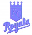 Kansas City Royals Colorful Embossed Logo Sticker Heat Transfer