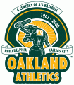 Oakland Athletics 2000 Anniversary Logo Sticker Heat Transfer