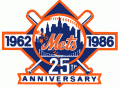 New York Mets 1986 Anniversary Logo Sticker Heat Transfer