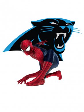 Carolina Panthers Spider Man Logo Sticker Heat Transfer