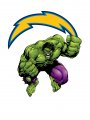 San Diego Chargers Hulk Logo Sticker Heat Transfer