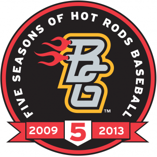 Bowling Green Hot Rods 2013 Anniversary Logo decal sticker