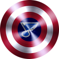 Captain American Shield With St. Louis Blues Logo Sticker Heat Transfer