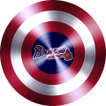 Captain American Shield With Atlanta Braves Logo Sticker Heat Transfer