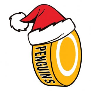 Pittsburgh Penguins Hockey ball Christmas hat logo decal sticker