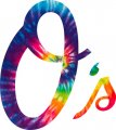 Baltimore Orioles rainbow spiral tie-dye logo decal sticker