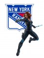 New York Rangers Black Widow Logo Sticker Heat Transfer