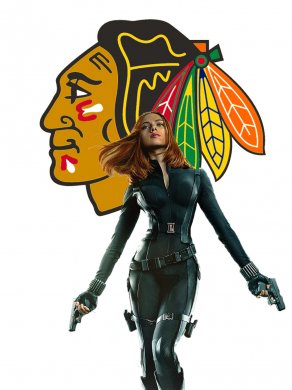 Chicago Blackhawks Black Widow Logo decal sticker