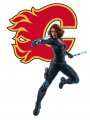 Calgary Flames Black Widow Logo decal sticker