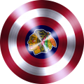 Captain American Shield With Chicago Blackhawks Logo decal sticker