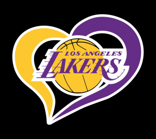 Los Angeles Lakers Heart Logo Sticker Heat Transfer