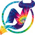 New Jersey Devils rainbow spiral tie-dye logo decal sticker