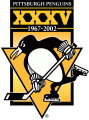 Pittsburgh Penguins 2001 02 Anniversary Logo Sticker Heat Transfer