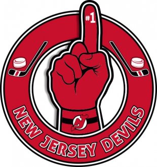 Number One Hand New Jersey Devils logo decal sticker