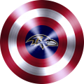 Captain American Shield With Baltimore Ravens Logo decal sticker