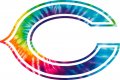 Chicago Bears rainbow spiral tie-dye logo decal sticker