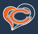 Chicago Bears Heart Logo Sticker Heat Transfer