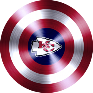 Captain American Shield With Kansas City Chiefs Logo Sticker Heat Transfer