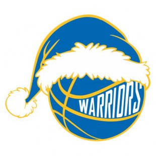 Golden State Warriors Basketball Christmas hat logo decal sticker