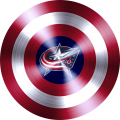 Captain American Shield With Columbus Blue Jackets Logo Sticker Heat Transfer
