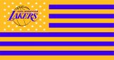 Los Angeles Lakers Flag001 logo Sticker Heat Transfer