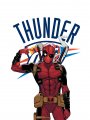 Oklahoma City Thunder Deadpool Logo Sticker Heat Transfer