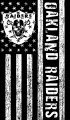 Oakland Raiders Black And White American Flag logo decal sticker
