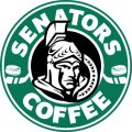 Ottawa Senators Starbucks Coffee Logo Sticker Heat Transfer