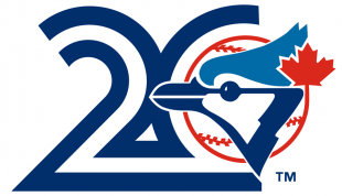Toronto Blue Jays 1996 Anniversary Logo Sticker Heat Transfer