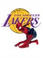 Los Angeles Lakers Spider Man Logo Sticker Heat Transfer