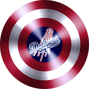 Captain American Shield With Los Angeles Dodgers Logo Sticker Heat Transfer