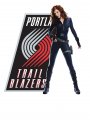 Portland Trail Blazers Black Widow Logo Sticker Heat Transfer