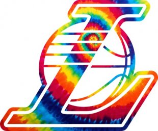 Los Angeles Lakers rainbow spiral tie-dye logo decal sticker