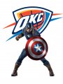 Oklahoma City Thunder Captain America Logo Sticker Heat Transfer