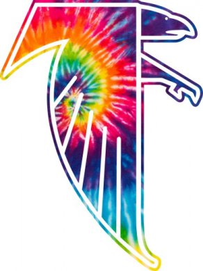 Atlanta Falcons rainbow spiral tie-dye logo decal sticker