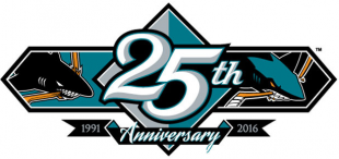 San Jose Sharks 2015 16 Anniversary Logo decal sticker