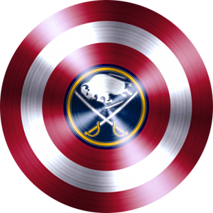 Captain American Shield With Buffalo Sabres Logo decal sticker